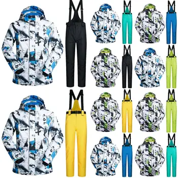 

Thick Warm Ski Suit Men Waterproof Windproof Skiing And Snowboarding Jacket Pants Set Male Snow Costumes Outdoor Wear Ski Jacket