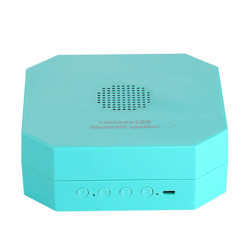 Outdoor Portable Mini Gift Home Magnetic Foldable Universal Wireless Speaker Audio Led HD Night Light Bluetooth 4.0 Decoration - Цвет: Cyan