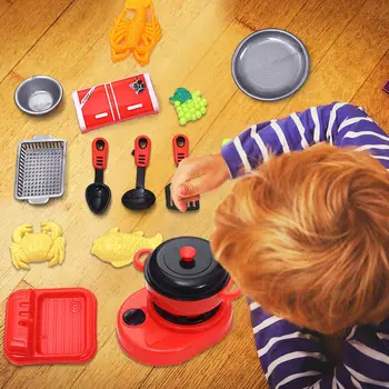 

16pcs Kid Simulation Kitchen Toy Cultivating Creativity and Thinking Ability Cooking Cookware Children Tableware Pretend Toy