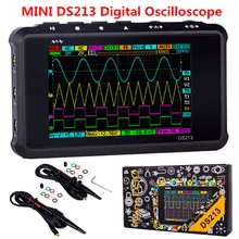 Mini osciloscópio digital portátil 4 canais, osciloscópio digital portátil nano dso213 ds213 digital dso 100 ds 213 com x1 & nbsp; 4 canais 213 ms/s x10 sonda