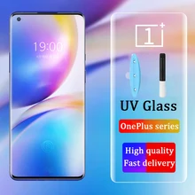 VALAM OnePlus 8 Pro UV Protector de pantalla de cristal líquido pegamento total de vidrio templado para el OnePlus 8 Pro Protector de pantalla