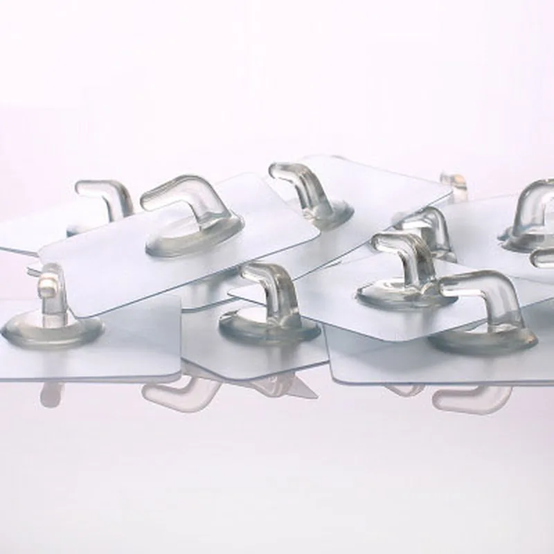 5/10Pcs Strong Self Adhesive Wall Hooks Silicone Wall Hangers Moisture Proof Transparent Door Hook Kitchen Bathroom Hanging