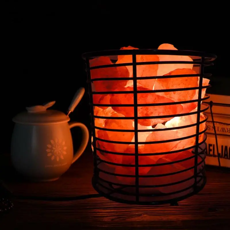 

Wrought Iron Atmosphere Air Purifier Standing Decorative Sleeping Rock Relax Desktop Night Light Gift Crystal Salt Table Bedroom