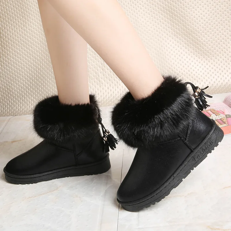 E TOY WORD Women's winter boots Plush insole snow boots waterproof thick bottom non-slip warm casual cotton shoes women