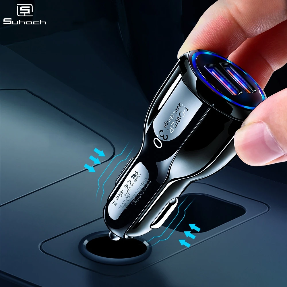 Автомобильное зарядное устройство с двумя USB-портами 18 Вт 3 1 А быстрая зарядка 0