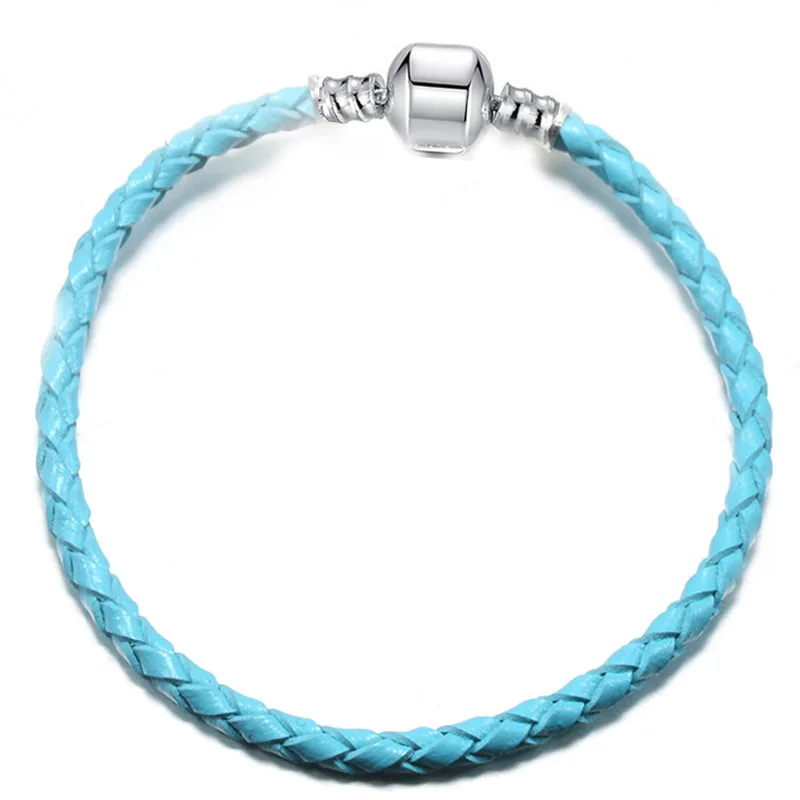 Pulseras mujer moda кожаный веревочный Браслет Подходит для pandora очаровательный браслет для женщин и девочек Diy Ювелирные изделия Прямая поставка 3 мм основная цепочка