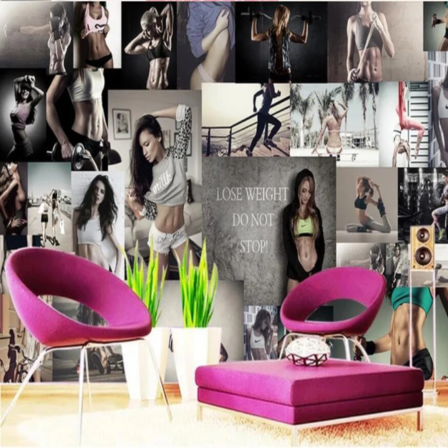 

Dropship Custom Large 3D Wallpaper Mural Fitness Beauty Photo Wall Background Wall Decoration Wallpaper Mural