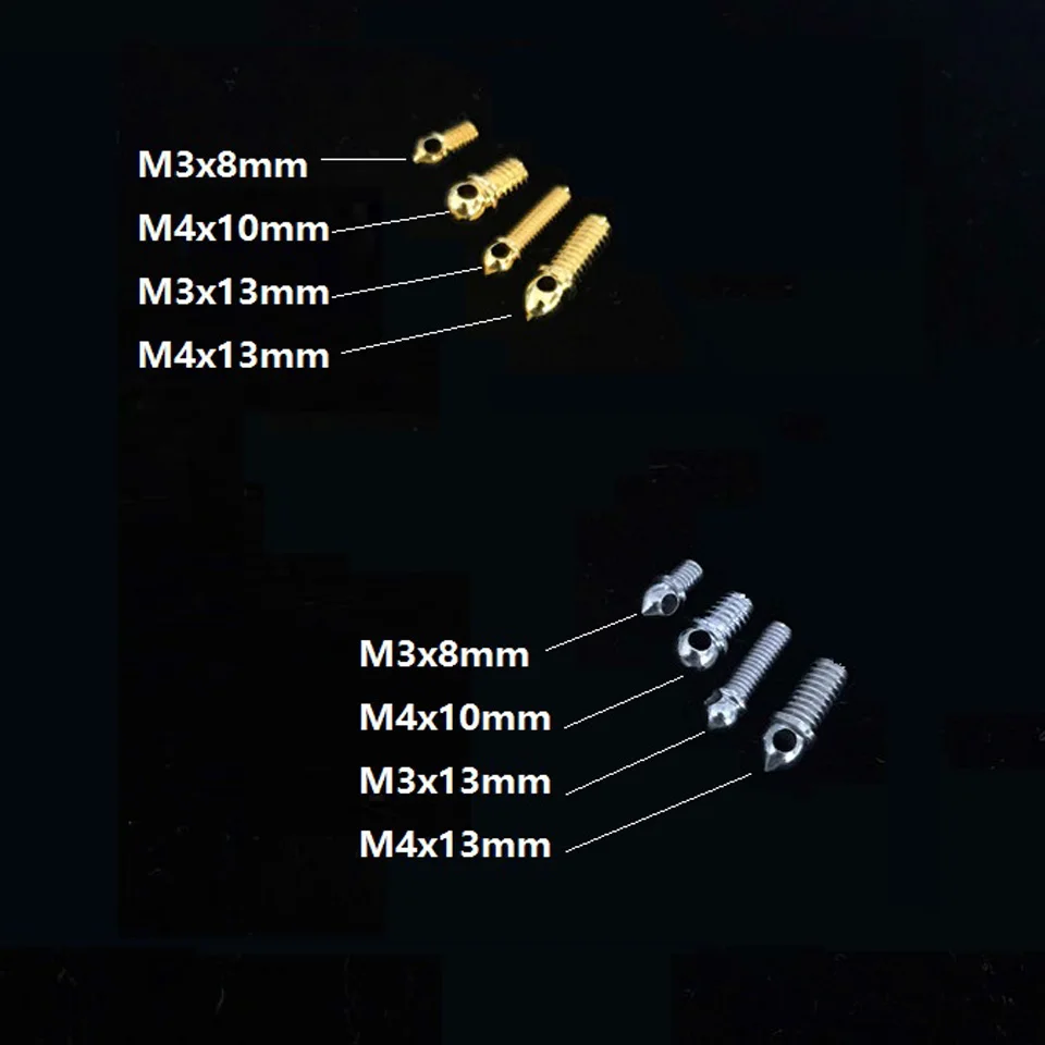 Led lamp accessories 10pcs M3 M4 gold-plated silver-plated with hole screw straight rod fisheye screw for crystal lamp pendant fixture