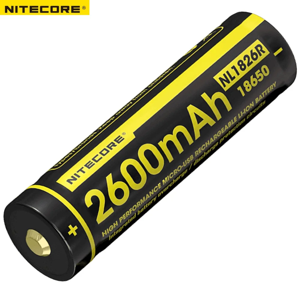 Nitecore NL1826R 2600mAh 3,6 V микро-USB литий-ионный аккумулятор 18650 с защитой