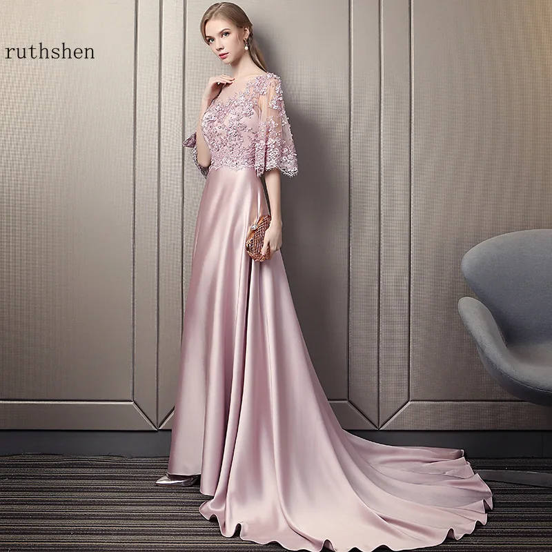 Длинные вечерние платья кружева Формальные Вечерние платья для женщин Vestidos Elegantes аппликации бисером особых случаев платья