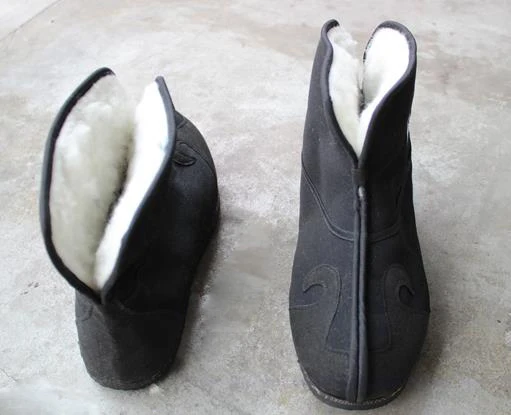 Зимние теплые даосизм кунг-фу обувь облако крюк сапоги Удан Тай Чи тайцзи обувь даосский боевые искусства, ушу обувь HQ0004