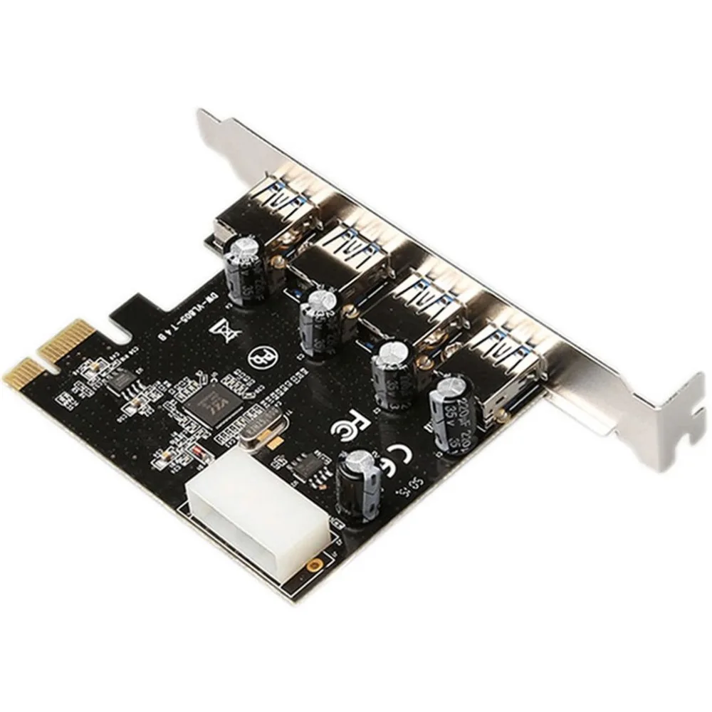 Placa de Alimentação Placa de Expansão Cartão para 4 Pcie Chipset Porta Usb3.0 Riser Pinos Pci-e Vl805 x1 4 3 Cheap Comutadores KVM