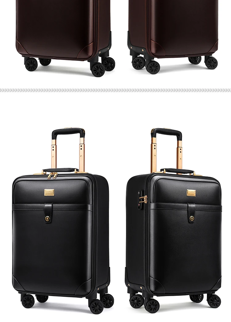 Мужской деловой полиуретановый багаж на колёсиках, набор с сумочкой, женский модный Дорожный чемодан, Спиннер, сумка на колесиках, сумка для переноски