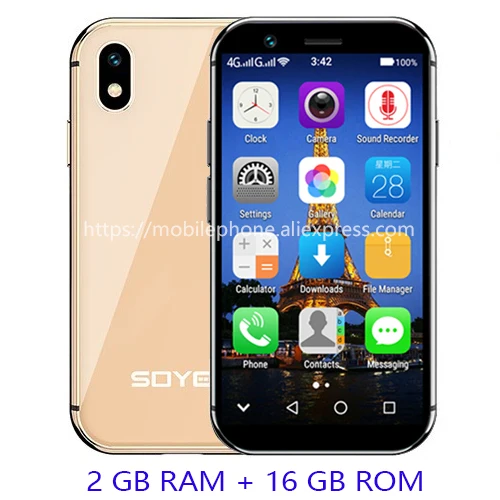 SOYES XS/X/7 S/6 S 4G Android смартфон четырехъядерный Dual Sim Wifi разблокировка лица ID мини мобильный телефон Google play Store Бесплатный чехол - Цвет: XS Golden-2-16