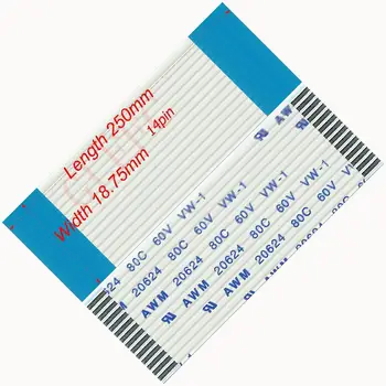 

14pin 1.25pitch 250mm-6500mm A-type Flexible Flat Cable FFC awm 20624 ROHS for TTL LCD DVD Computer
