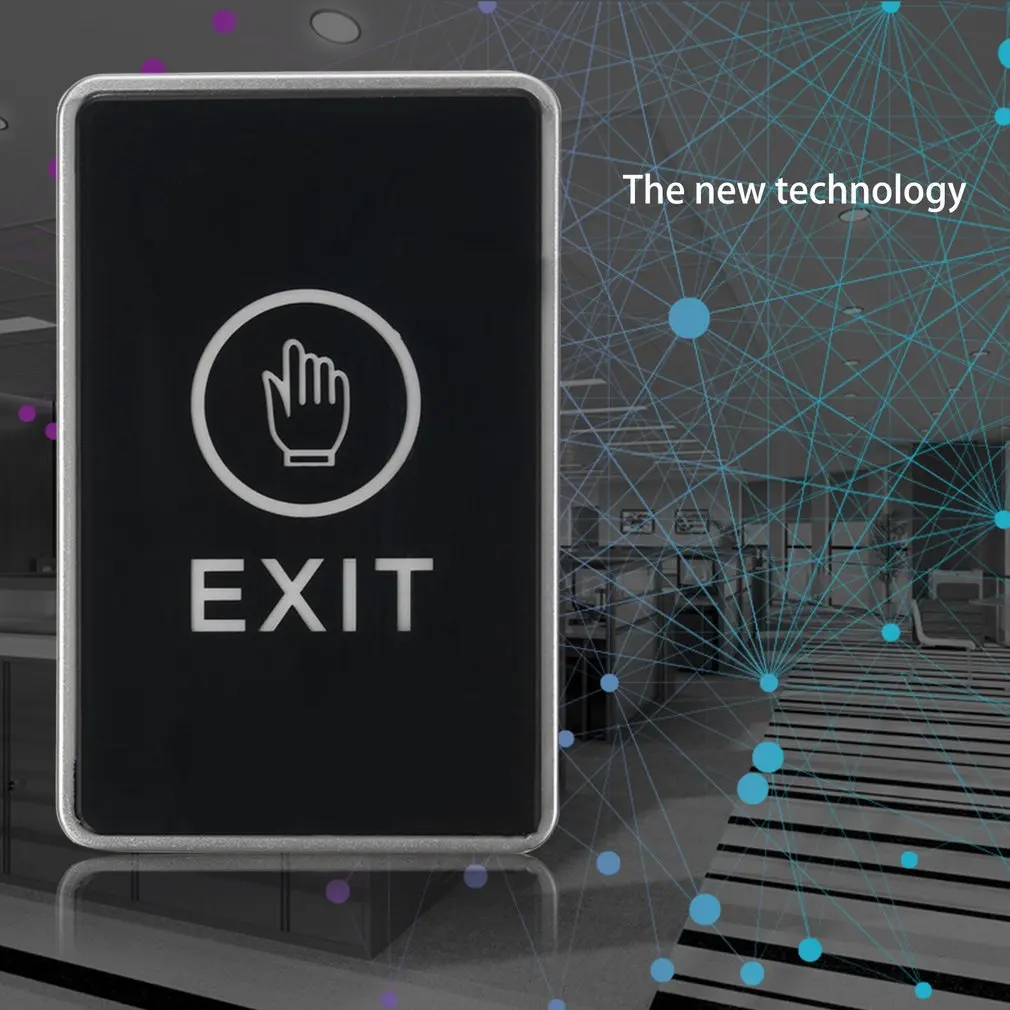 Push Touch Sensor Exit Button Security Access Control System Door Exit Release Button With LED Indicator Light for Home