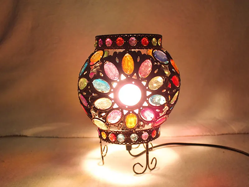 Tiffany Средиземноморское море Ретро светодиодный настольный светильник круглый винтажный nody светодиодный прикроватный светильник для спальни декоративное освещение для дома E14