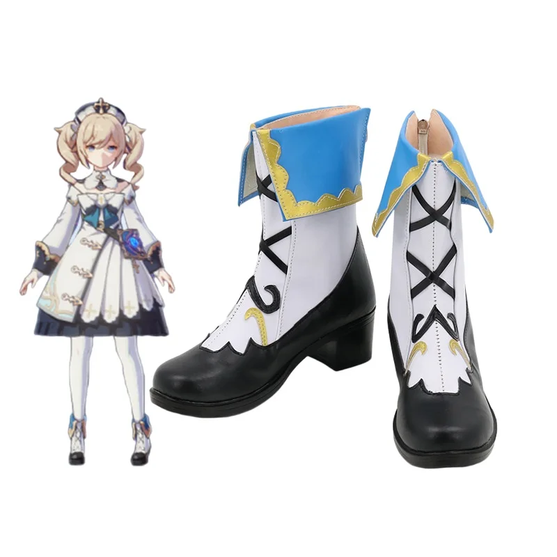 

New Game Genshin Impact Cosplay Shoes Genshin Impact Barbara Gunnhildr Cosplay Boots Halloween Women Shoes Size 35-48