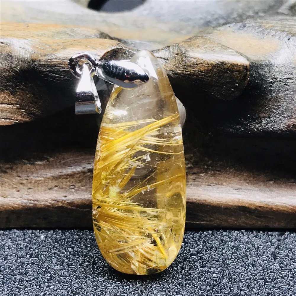 Gold Rutilated Pendant (104)