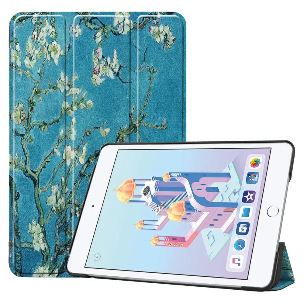 

Case for iPad Mini 5 Colorful Magnetic Auto Wake Up Sleep Flip Litchi PU Leather Case Cover With Smart Stand Holder Protective