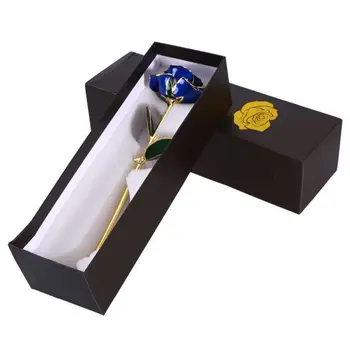 

Romant·c Gilded Roses For Valentine Simulation Gold Leaf Eternal Flower With Gift Box Home Party Decoration Paint Process88