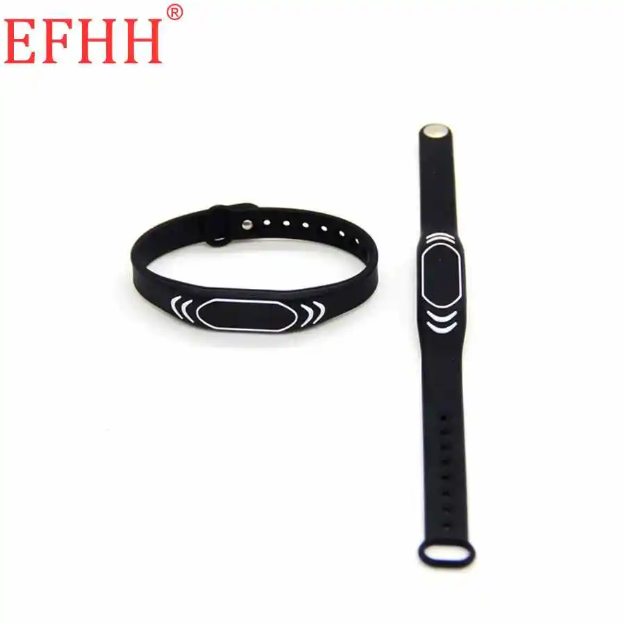 1pcs Black 1 шт., 125 кГц EM4100 TK4100, только для чтения, RFID карта, кремнеземный браслет, брелок, водонепроницаемая карта контроля доступа, браслет на запястье - Цвет: 1pcs Black
