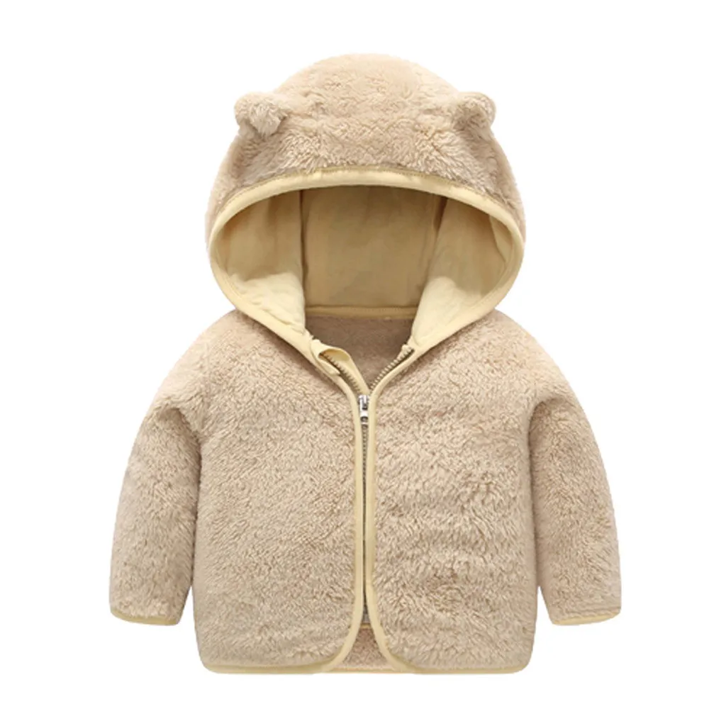 TELOTUNY/ г., зимняя теплая милая куртка для малышей, верхняя одежда для детей ясельного возраста, однотонные плотные куртки с капюшоном на молнии детские пальто, одежда 923