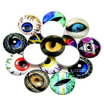 

WYSIWYG 20pcs 25mm Round Glass Cabochon Random Mix Eye Patterns Styles Jewelry Pendant Cabochon Jewelry Making DIY Handmade