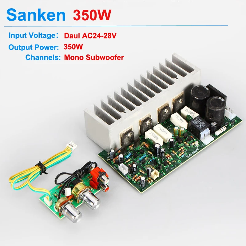 350 Вт сабвуферная Плата усилителя для Sanken трубки высокой мощности бас моно усилитель звука для 10-12 дюймовых динамиков