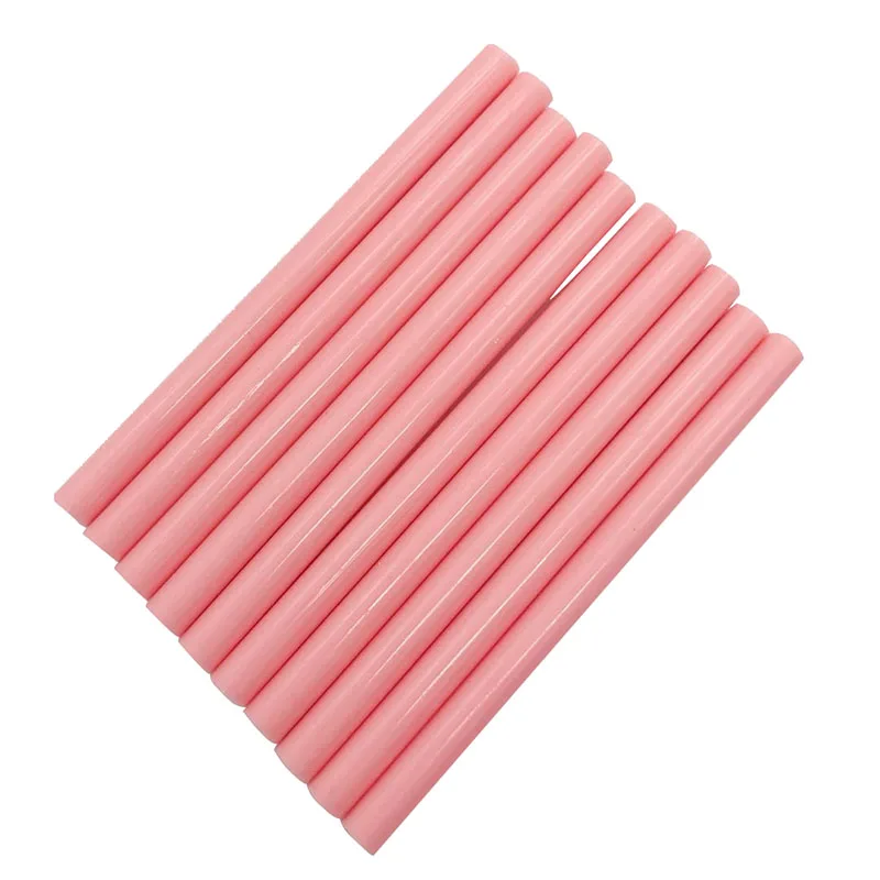 10Pcs 7*100mm Pink Colorful Hot Melt Glue Sticks Vintage Sealing Wax Envelope Invitation Stamp Security Packaging RepairTool 25 sheets decor heart envelope sticker seals wedding baking packaging sealing invitation card label stickers