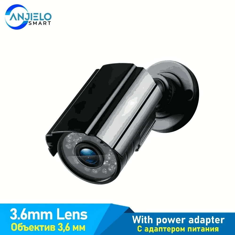 

1/3 cmos 1200TVl CCTV Analog surveillance 3.6mm Lens camera IR Light Bullet Waterproof Outdoor Security Camera + Power Adapter