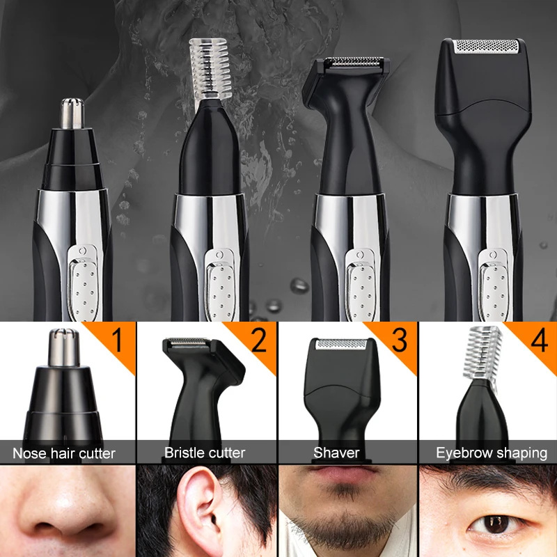 Electric Neck Eyebrow Nose Hair Trimmer Removal Shaving Men Razor
