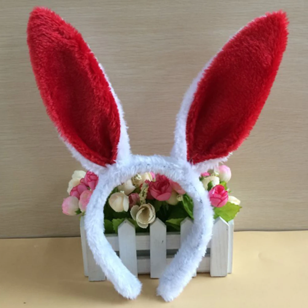1set Kids Adult Rabbit Bunny Ears Headband Bow Ties Tail Set Party Cosplay Costume Plush Headwear Party Prop