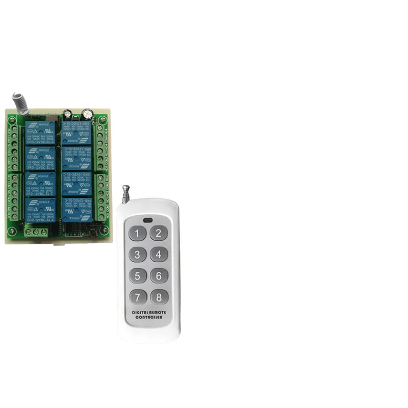 DC 12V 24V 8 каналов 8CH RF беспроводной пульт дистанционного управления Переключатель система дистанционного управления приемник передатчик 8CH реле 315/433 MHz - Цвет: Синий