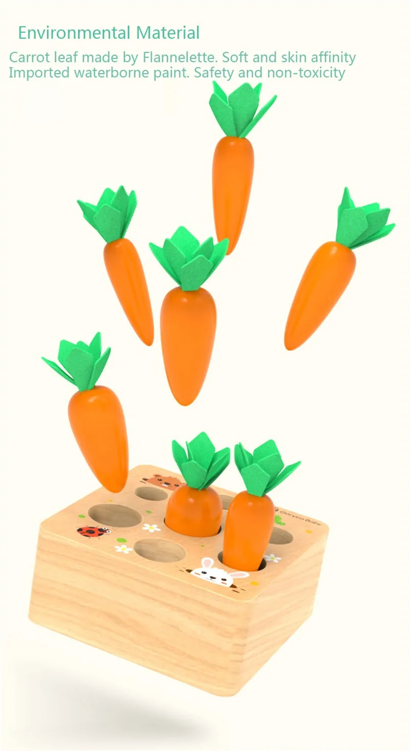 Детские игрушки Монтессори набор блоков Alpinia совпадающие игрушки для детей детские деревянные размеры познавательная игра морковка раннее образование