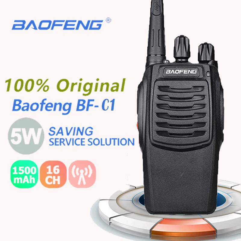 Baofeng BF-C1, 5 Вт, портативная рация, 16 каналов, двухстороннее радио, UHF, портативное радио, фонарь, ПМР, трансивер, обновленная BF-888S, Walky Talky