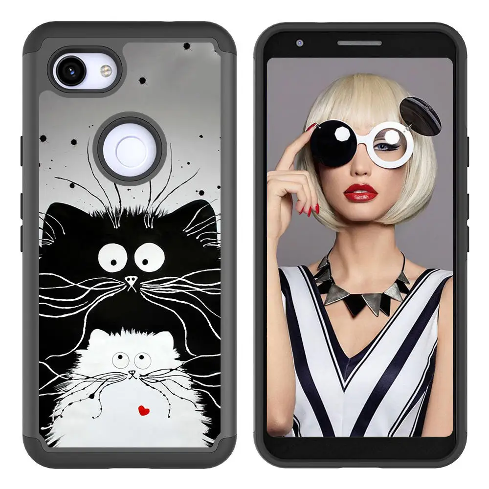 Милый чехол для google pixel 3a 4 xl с мультипликационным рисунком, Защитный Мягкий бампер, чехол s на google pixel XL 3 3A, противоударный чехол - Цвет: Couple cat