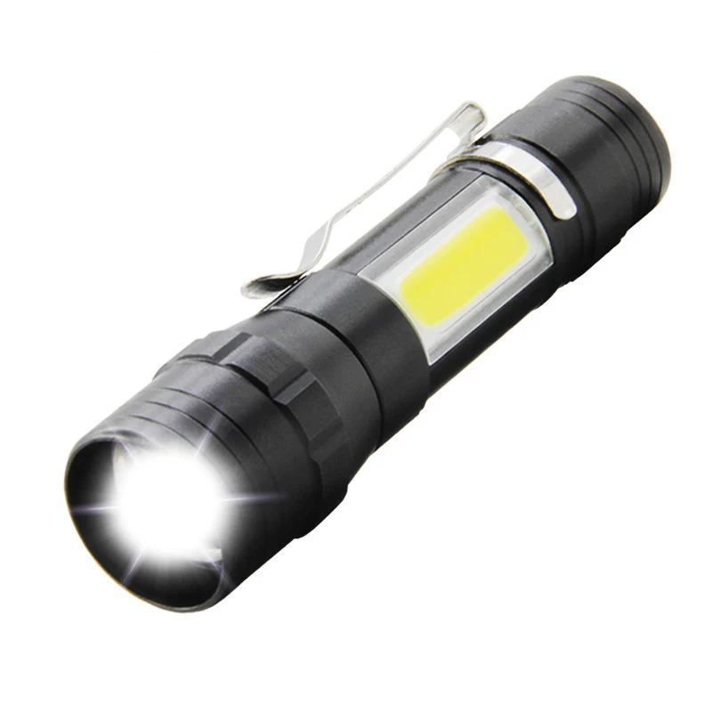 

BRELONG Mini Flashlight with COB Side Light LED Outdoor Zoom Flashlight