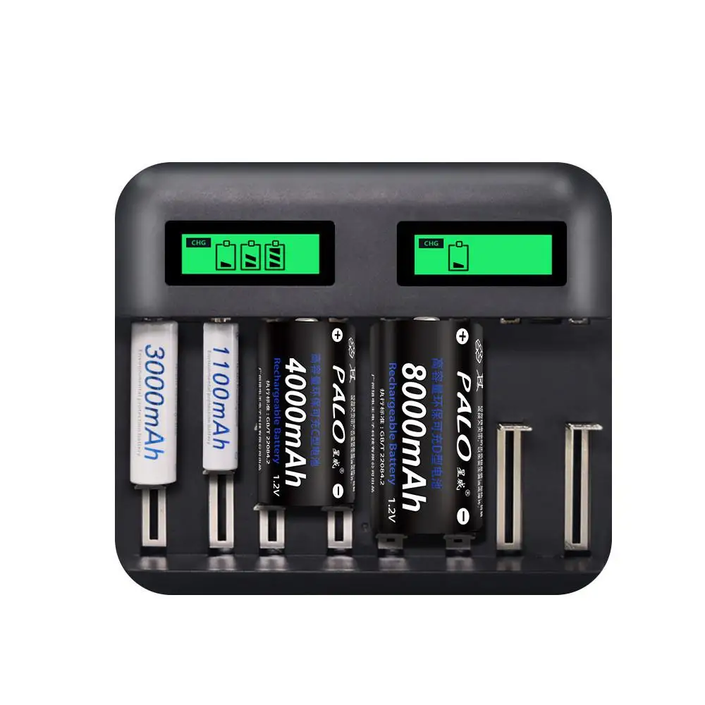 8 слотов ЖК дисплей Usb смарт зарядное устройство для AA AAA SC CD Размер перезаряжаемая
