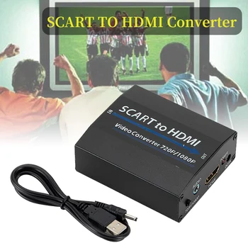 

1080P SCART To HDMI Video Audio Upscale Converter Adapter for HD TV DVD for Sky Box STB Plug and Play with DC Cable