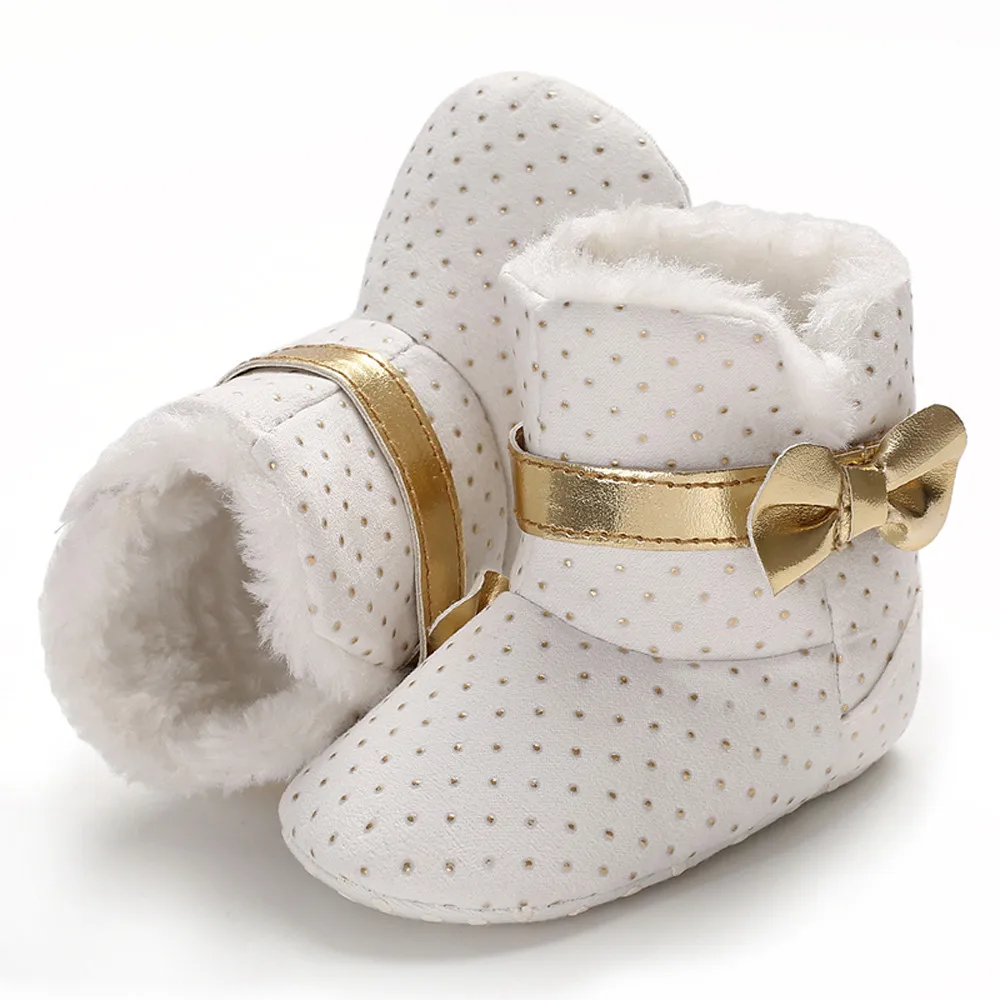 Baby Toddler Kids Boots Baby Girl Soft Booties Bow Wave Point Snow Boots Toddler Warm Shoes Baby Girls детская зимняя обувь
