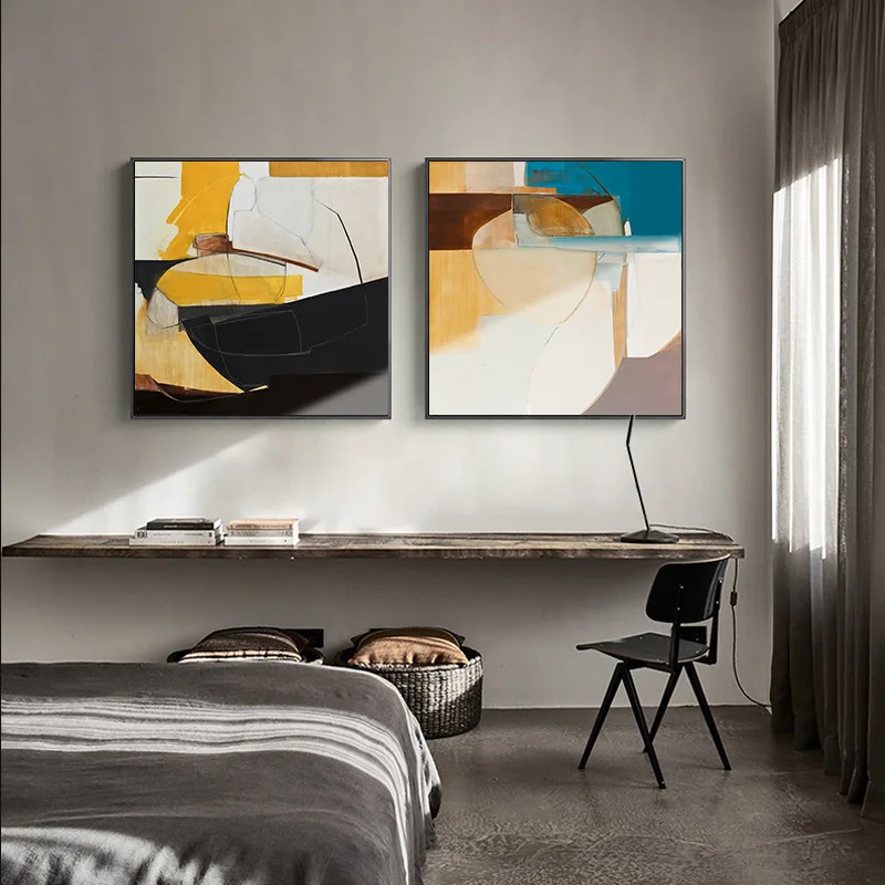 

Abstract Bright Colour Blocks Canvas Art Modern Painting Poster Print For Living Room Aisle Entrance Fashion Artistic Wall Decor