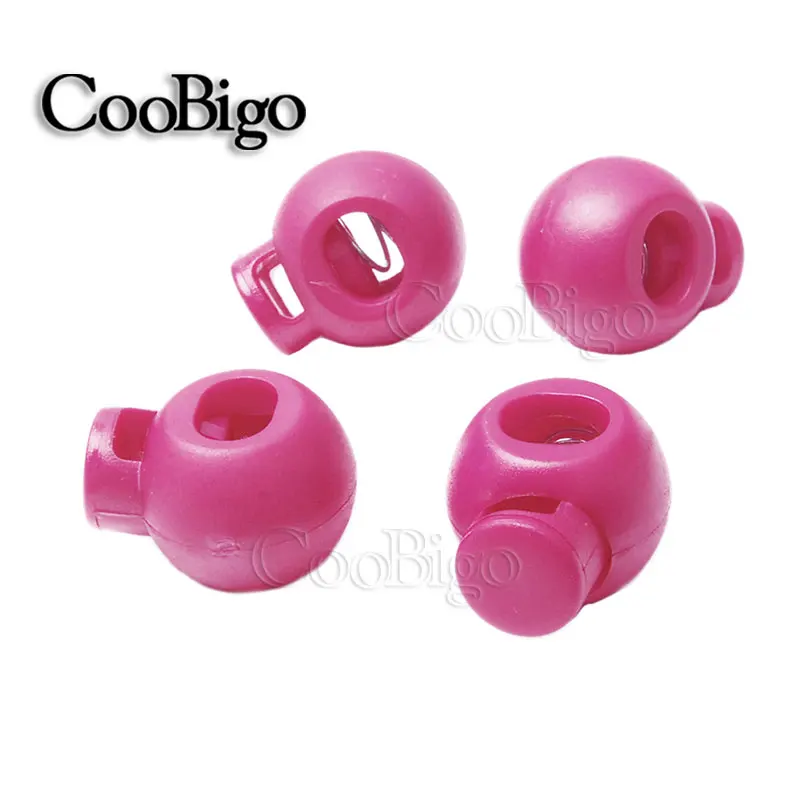 Pink 20 шт пластиковые цветные круглые Пружинные стопорные фиксаторы для спортивной одежды, обуви, веревки, детали для рукоделия - Цвет: Pink