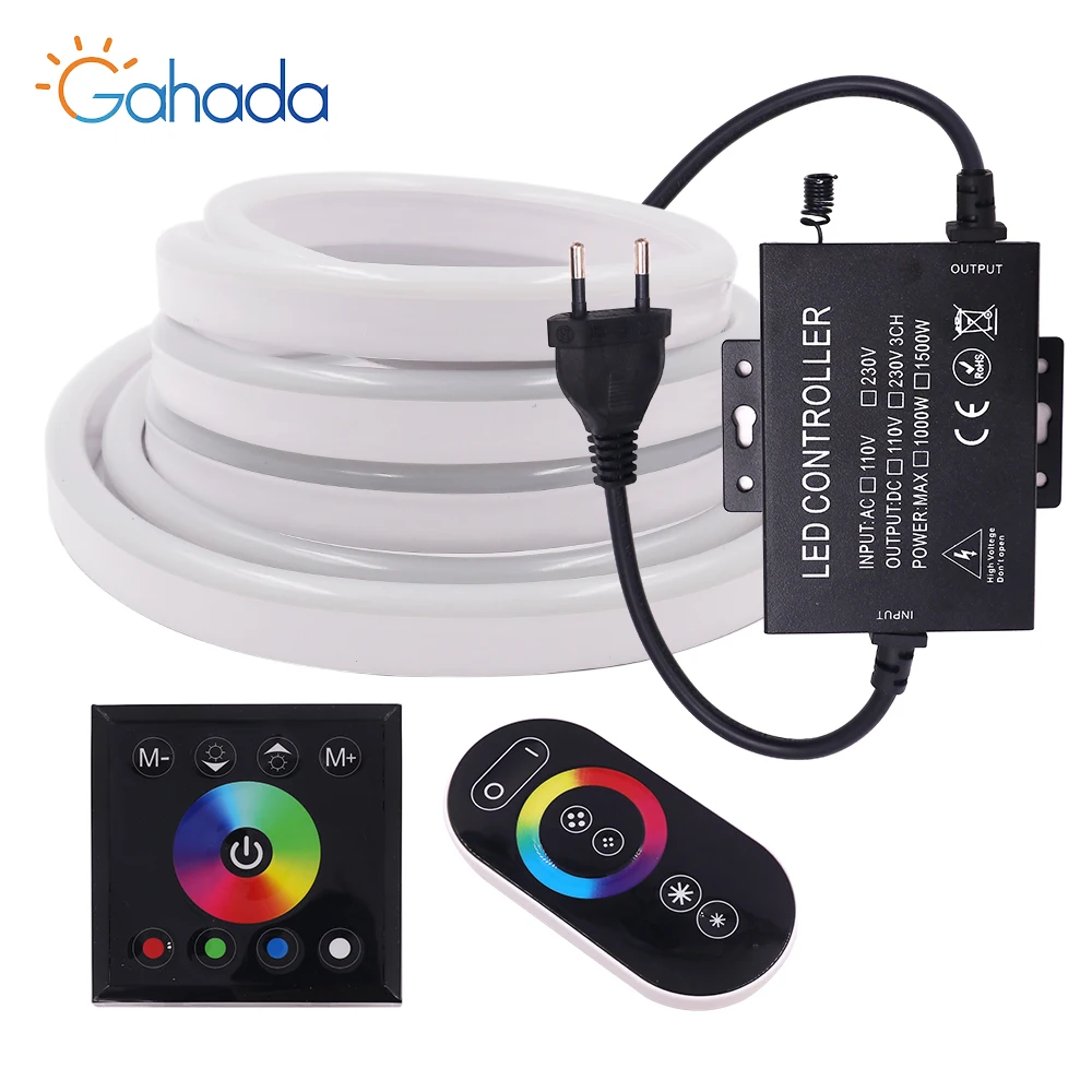220V 110V RGB неоновые полосы Водонепроницаемый SMD 5050 Светодиодные ленты Гибкие