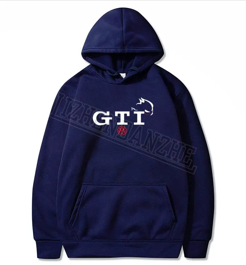 Мужские брендовые GTI Модные мужские толстовки с капюшоном весна осень мужские повседневные толстовки женские толстовки Топы - Цвет: Тёмно-синий