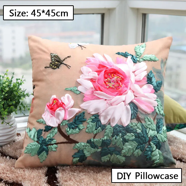 pillowcase pink DIY наборы для вышивания для начинающих печатные холщовые ленты вышивка крестиком с обручем ручной работы шитье искусство ремесла аксессуары для дома - Цвет: pillowcase pink