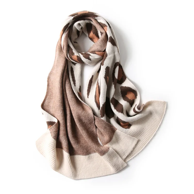 Новинка, шарф с леопардовым принтом, женский зимний шарф-одеяло, теплые мягкие кашемировые шали для холодной погоды, шарфы для женщин, бандана, палантин
