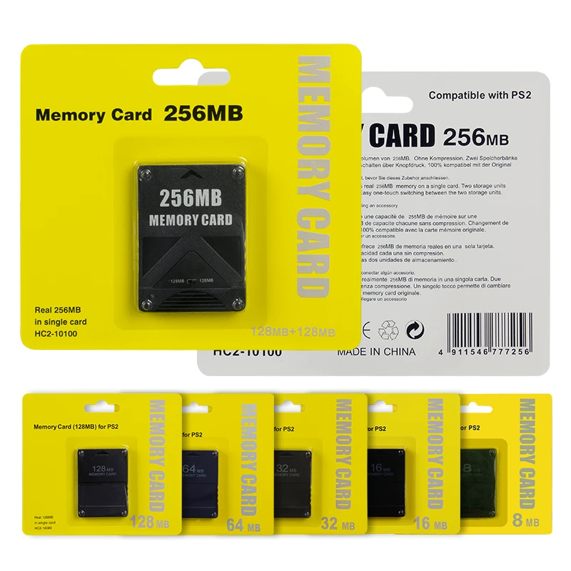 For PS2 8MB/64MB/128MB/256MB Memory Card Memory Expansion Cards Suitable for Sony Playstation 1