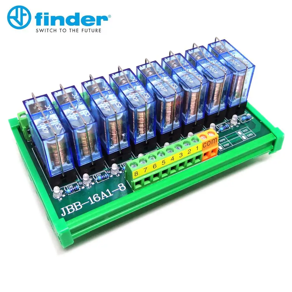 Релейный модуль FINDER 4 way 8 way релейный модуль SPDT модуль 12V 24V DC 16A 40,61 PLC Плата усилителя PNP/NPN Универсальный