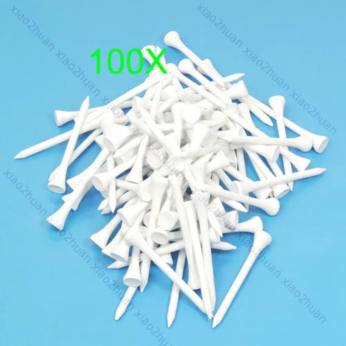 

100pcs 70mm Golf Ball Wood Tee Outdoor sports wooden Tees Brand White
